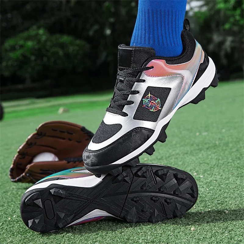 Men's American Baseball Shoes, Professional Softball Sports Shoes, Anti Slip Outdoor Nail Shoes, Baseball Training Shoes