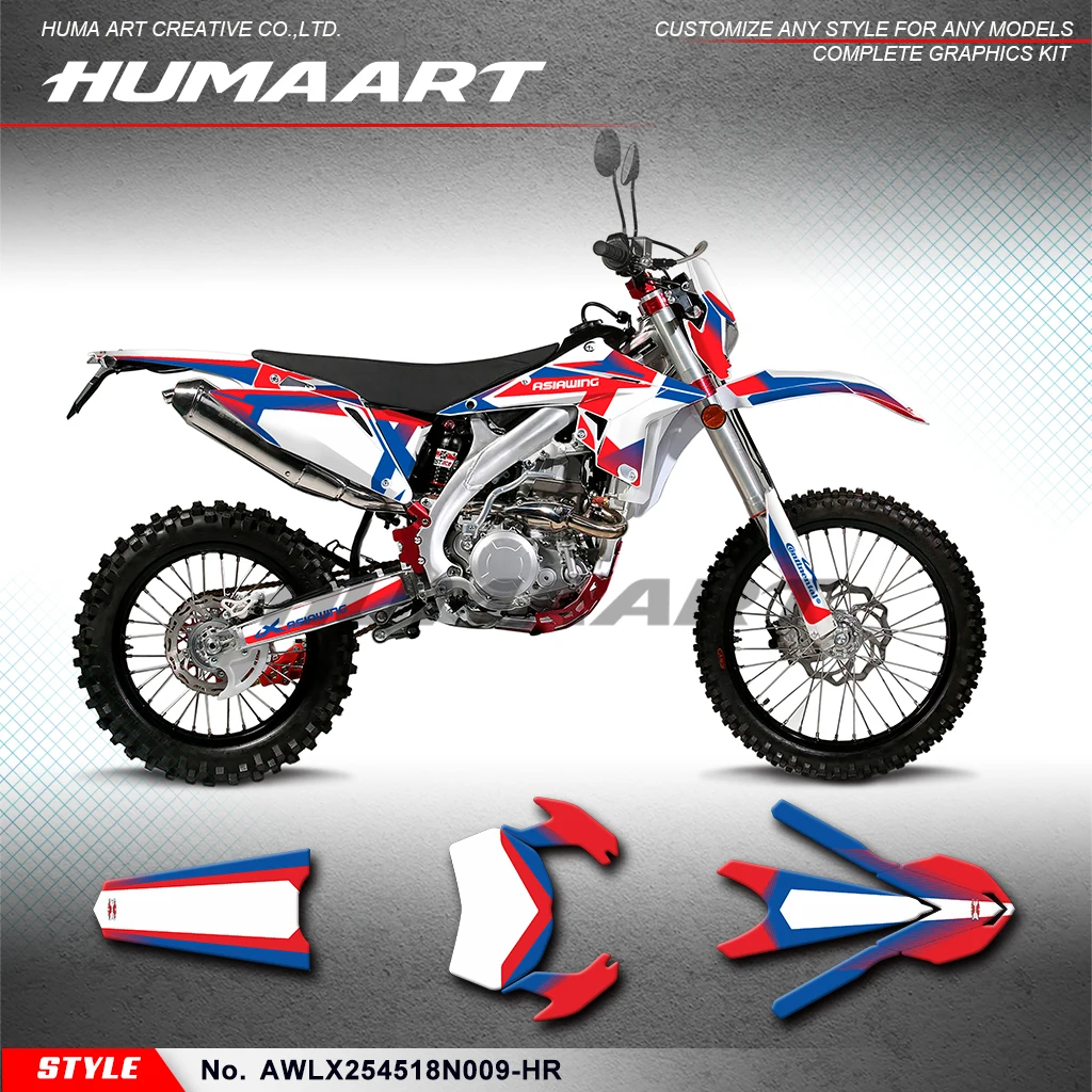 

Клейкая наклейка HUMAART с гоночной графикой для Asiawing LX250 LX450 2018 2019 2020 2021 2022 2023 2024, AWLX254518N009-HR