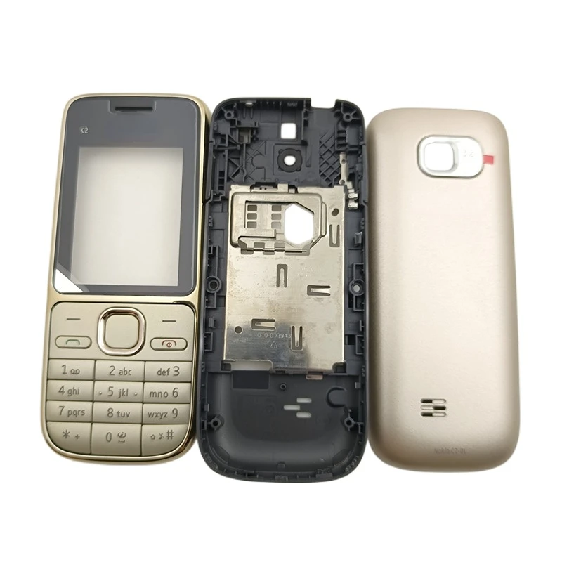 

Full Housing Case Cover For Nokia C2 C2-01 Shell Battery Cover Housing case + English And Hebrew keypad Replace