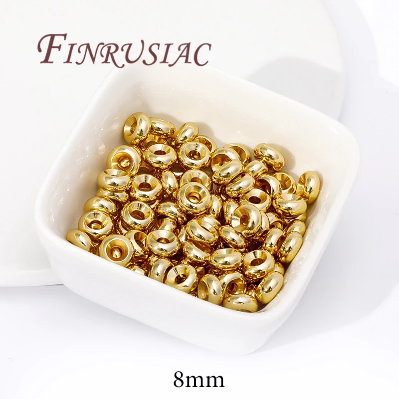 Spacer Beads for Bracelets, 18K Gold Plated Separators
