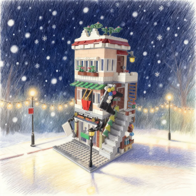 

921pcs MOC Noodle Shop Arcade Modular Alternate Creator 3 1 Model Building Blocks Creative Display Gift Collectible Decor Kids