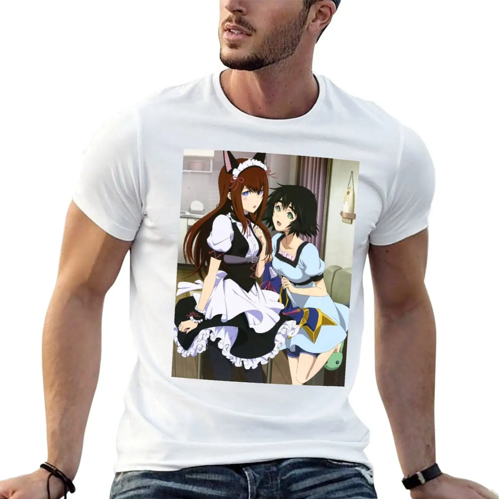 

Steins;Gate - Makise Kurisu & Shiina Mayuri T-Shirt t shirt man casual t shirt man luxury T-Shirt