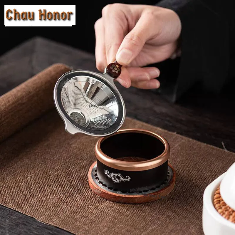 Stainless Steel Tea Leakage Tea Filter Fair Cup Tea Set Tea Partition Loose Tea Leaf Spice Tea Filter Ebony Tea Accessories