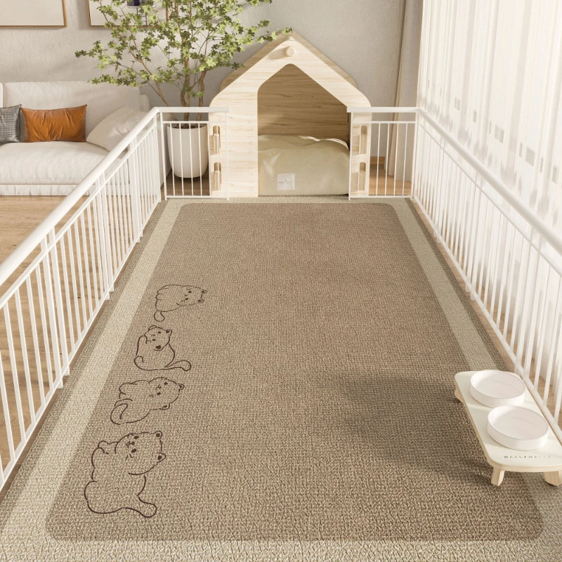 Pet Floor Mat Waterproof Urine-proof PVC Leather Carpet Cartoon Puppy Rug Dog Enclosure Mats Large Size Rugs Home Decor Carpets