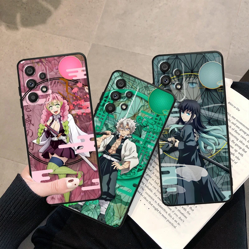 Tanjirou Demon Slayer Anime Cover For Samsung Galaxy A73 A72 A55 A54 A53 A52S A34 A33 A32 A24 A15 TPU Black Phone Case