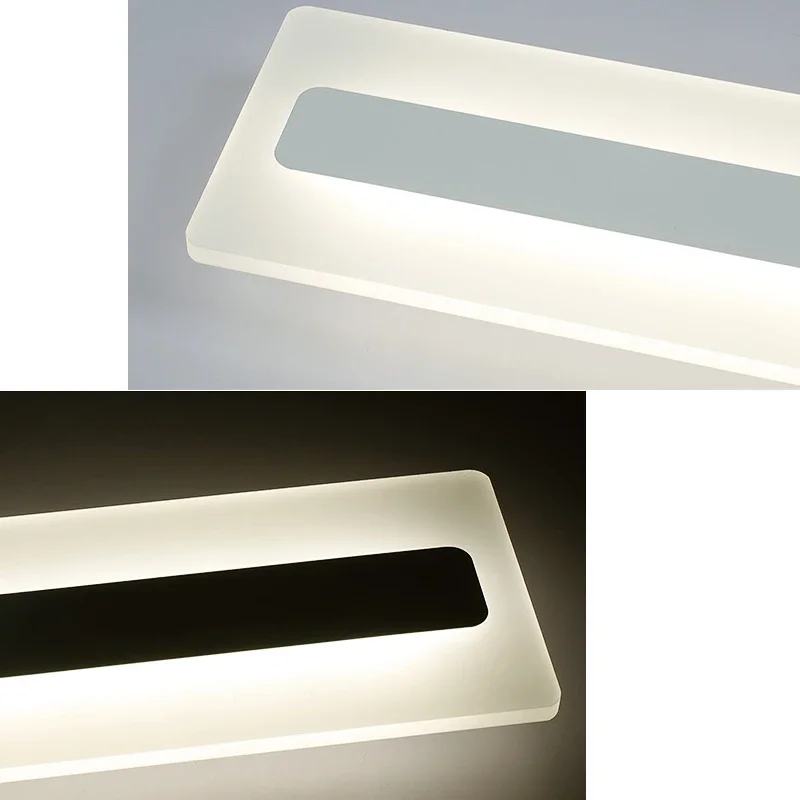 Plafonnier LED au Design Moderne Minimaliste, Long Bar, Lampe Rectangulaire en Acrylique, 40/60cm, Ultra-Mince, pour Salon, Chambre à Coucher, Couloir