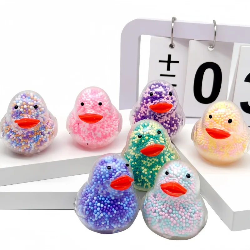 2Pcs Colorful Duck Fidget Ball Toy - Stress And Anxiety Relief Therapy Squeeze Toy for Emotional Well-being Duck Pressure Toy