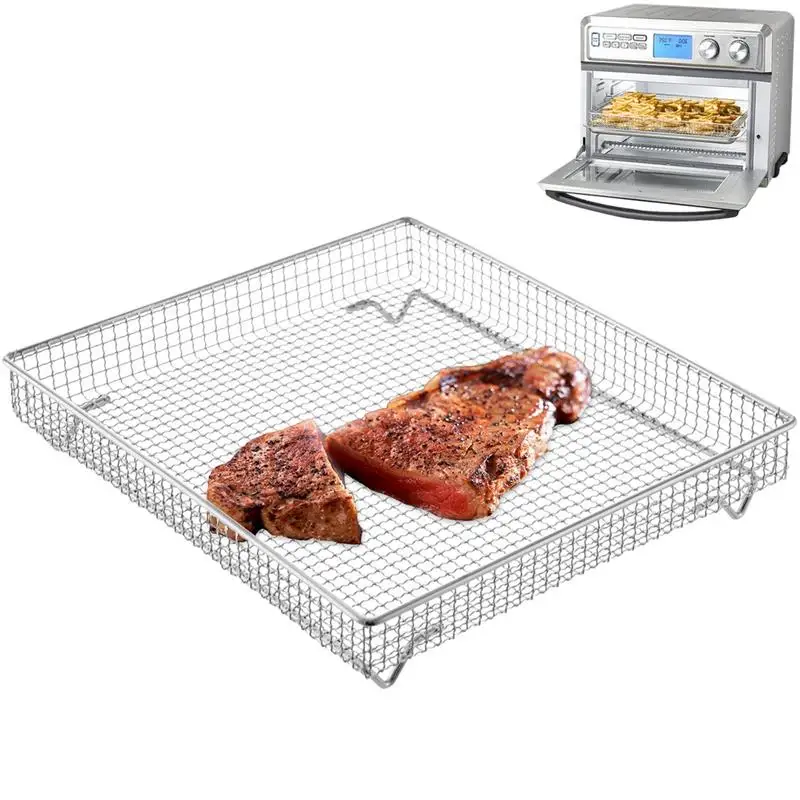 Air Fryer Basket Oven Crisper Basket Toaster Replacement Tray With Heightened Feet Grilling Rack Dehydrator Wire Rack Dishwasher