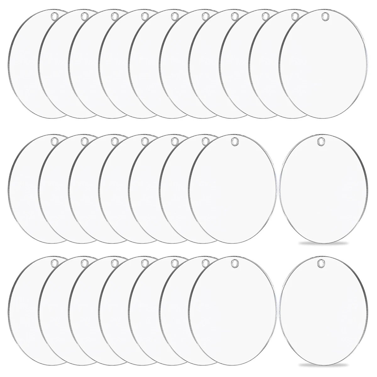 10/20/30/50 Pcs Clear Keychains Transparent Circle Discs Acrylic Blanks Keychain Bulk for Keychain Pendant DIY Jewelry Making