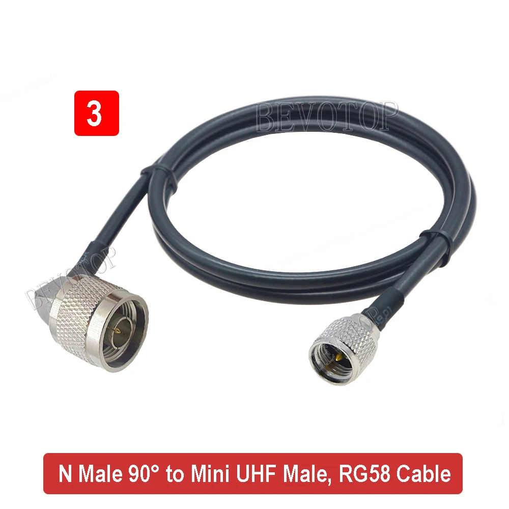 1PCS RG58 Coaxial Cable N Male to MiniUHF Male Connector RF Jumper Pigtail 10CM-30M Wire Terminal for Electronics