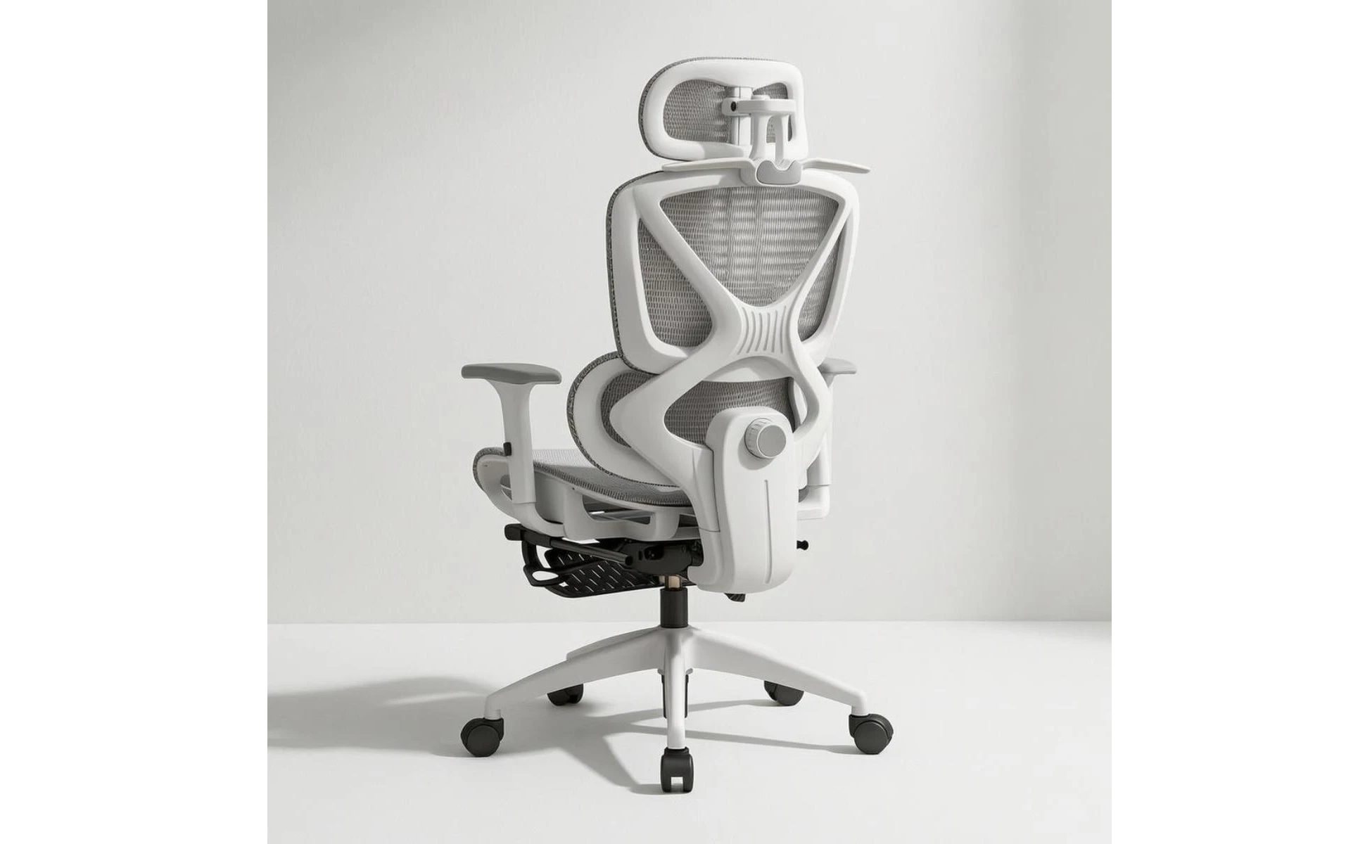 High Back Swivel Chair with Breathable Mesh Padded Armrests Adjustable Headrest Lumbar Support for Modern Work Station