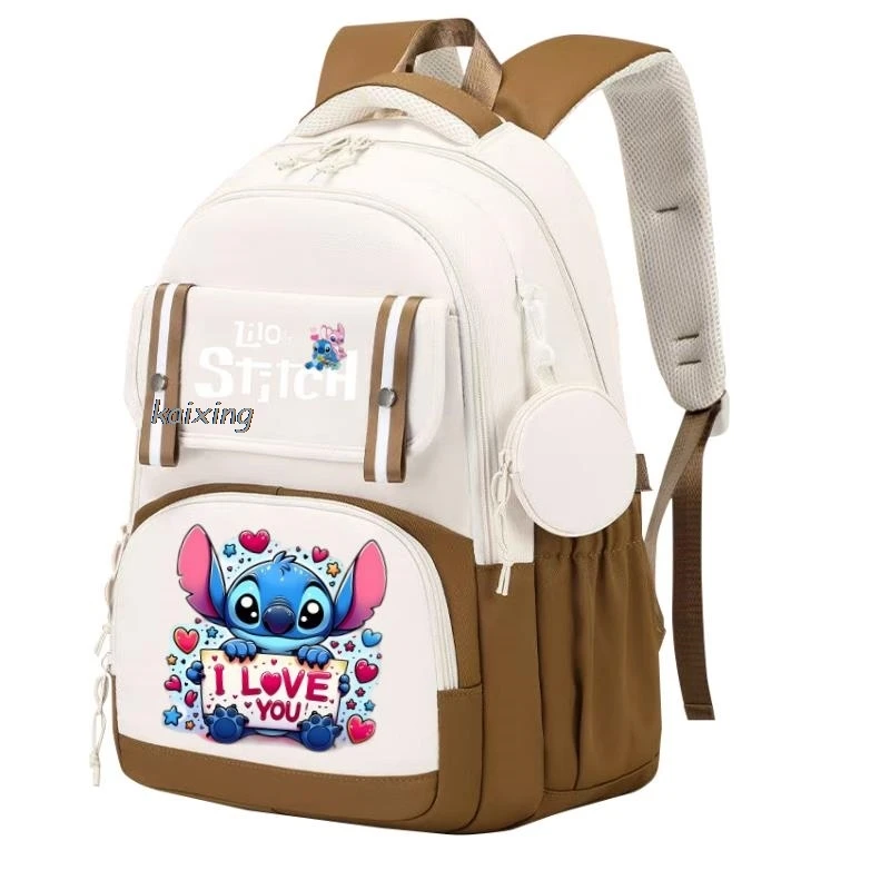 Mochilas de Lilo y Stitch de Disney, Mochilas estéticas para adolescentes, mochila de lona para ordenador portátil, regalo escolar para estudiantes, bolsa Kawaii