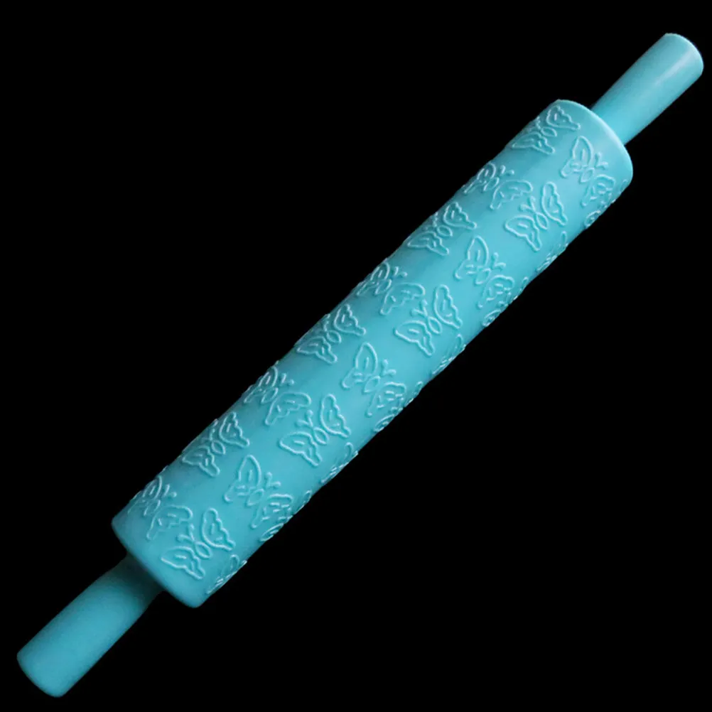 4Pcs Embossed Rolling Pins Set Food Grade Plastic for Fondant Cakes Sugarcraft Decorating Pastry Dough Pie Crusts Marzipan DIY