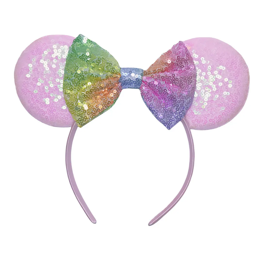 9.5 cm Big Size Pink Pattern Mouse Ears Headband For Girls 5\