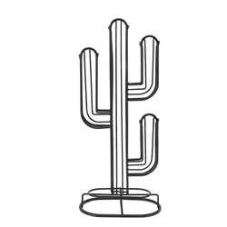Cactus Shaped Coffee Pod Holder Home Black Iron Coffee Capsule Storage Stand Organizer Holds 48 Coffee Pods Coffee Pod Stand