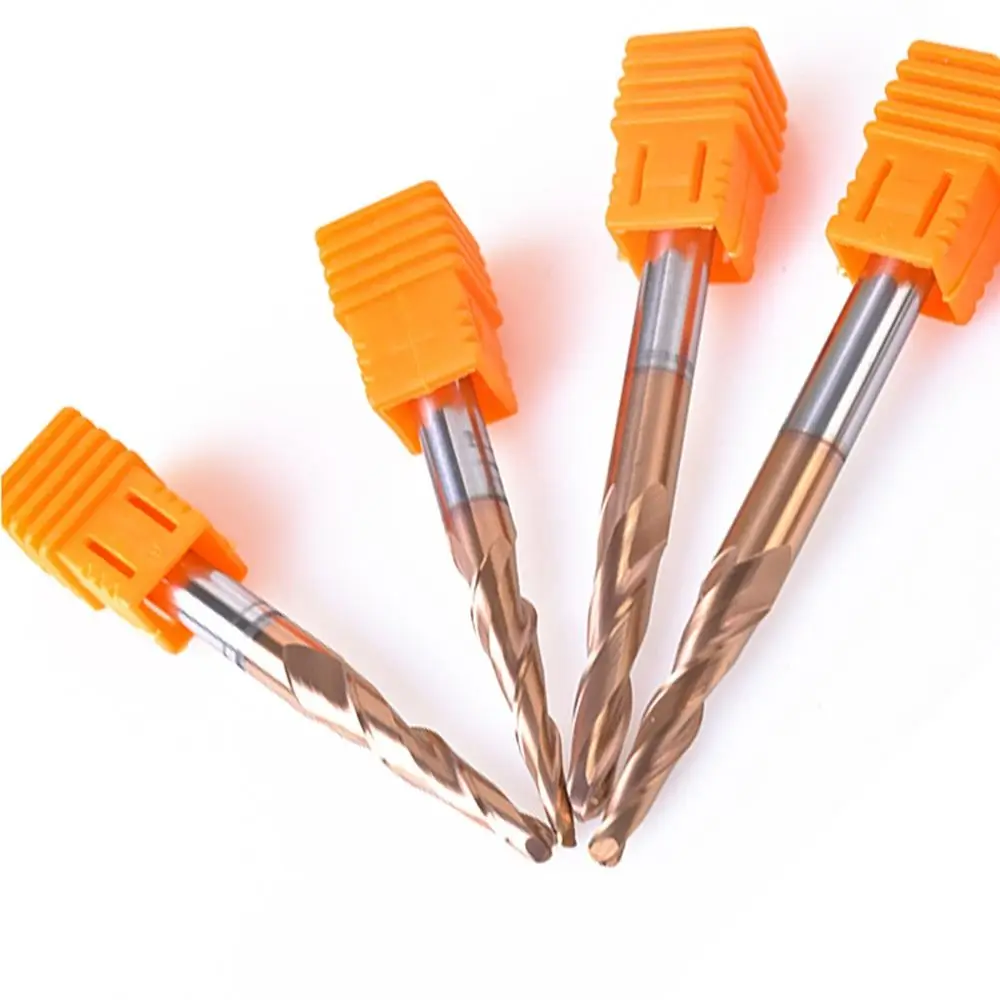 Wood Milling Solid Carbide Tapered Ball Nose End Mill Tapered Ball Nose Spiral Engraving Router Bits CNC Carving Bit Woodworking