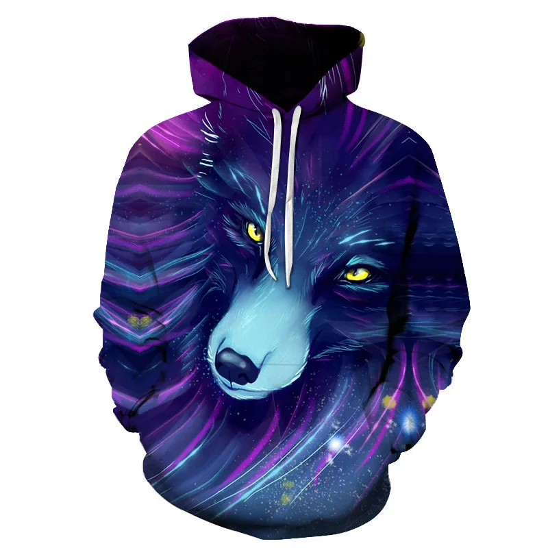 

Men Hoodies Animal Pattern Howl Wolf 3D Printing Men Hoodies Hip Hop Style Sweatshirts Casual Oversized Clothing Pullovers Tops