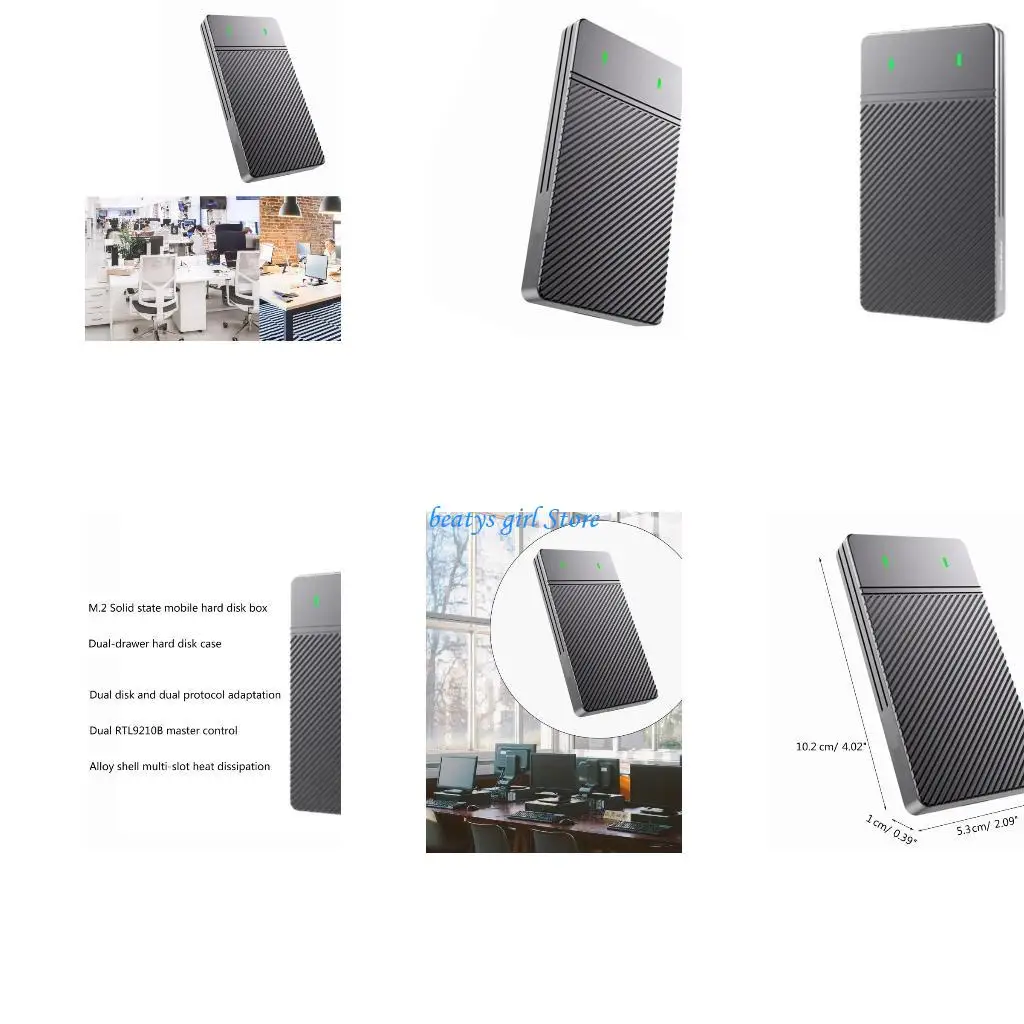 

Корпус C7AB USBC SSD-адаптер Двухпротокольный NVMe SSD-диск Корпус Корпус