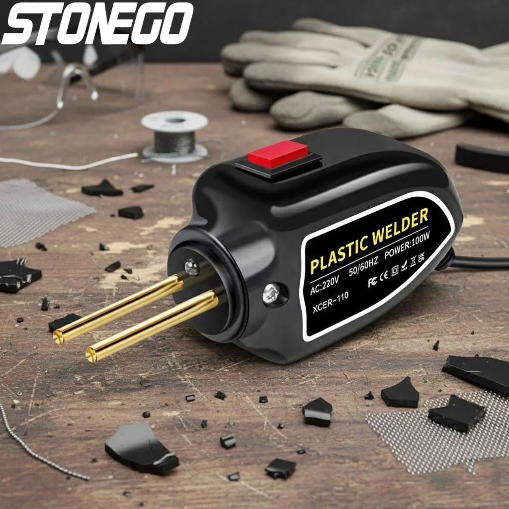 

Набор для сварки пластика 100 Вт, аппарат для ремонта автомобильных бамперов с 200 бесплатными гвоздями, инструмент для сварки пластика и гвоздей