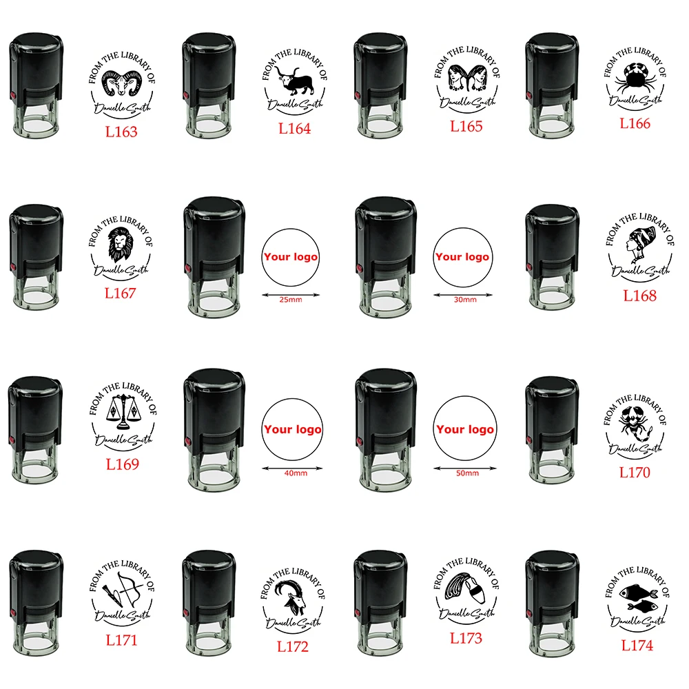 

Custom Self-Inking Stamps Round Personalized Name Signature Design Clear Seal Stamp Customized for Business Card Decor Craft