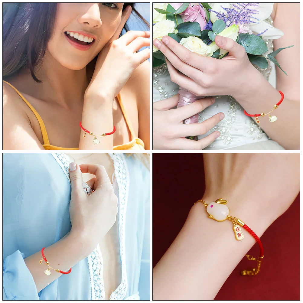 

Red String Bracelet Year of Rabbit Zodiac Charm Protection Bracelet Wristband Gift for Chinese New Year