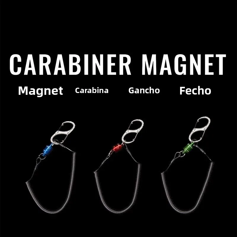 ジャッカル-ルアー用紛失防止-カラフルマグネットカラビナ-3kg耐荷重-アウトドア釣り道具-耐久性のあるハンドロープクリップカラビナ