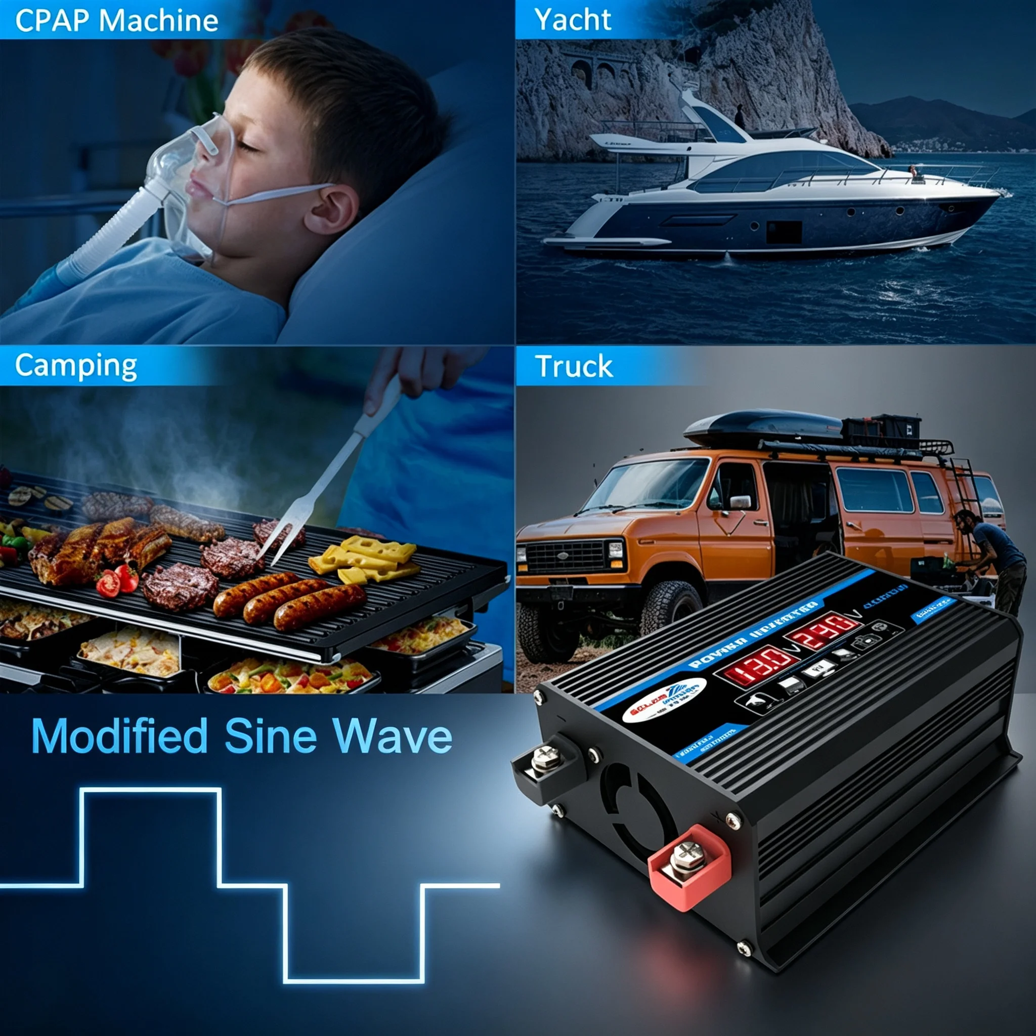 Car Power Inverter, 4000W Peak Car Inverter, Rated Power 300W/12V to 220V, Universal Socket for Car Cigarette Lighter/Battery Clamp Conversion, Universal Portable Adapter, Car Charger, Outdoor Gear, Suitable for Street Vending, Vehicles, Camping, Office, Road Trips. Fast Charging Car Charger.