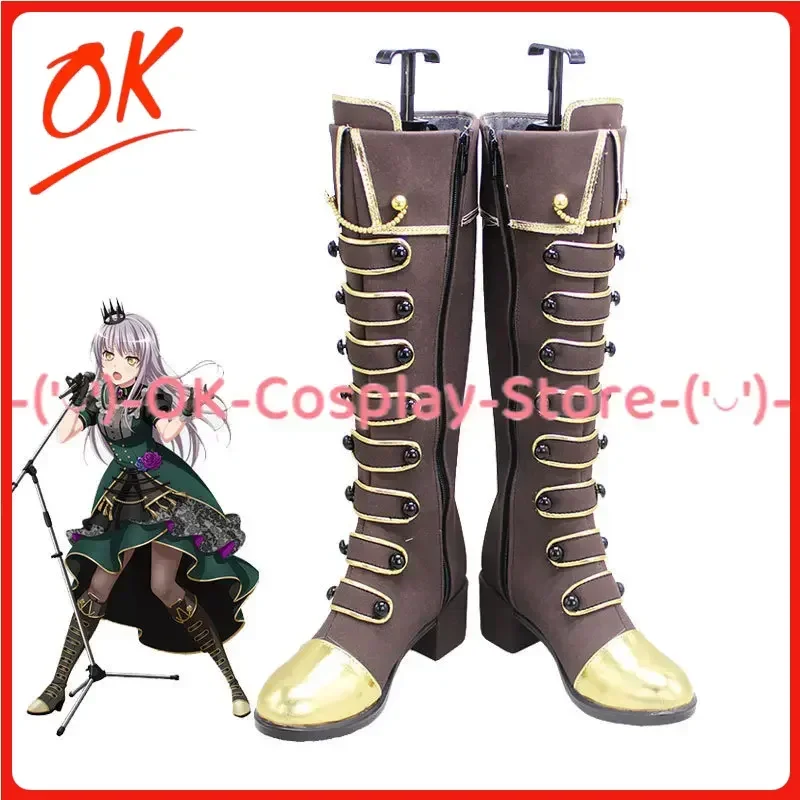 

[На заказ] Yukina Minato обувь для косплея BanG Dream аниме реквизит для ролевых игр Хэллоуин карнавальные вечерние ботинки из искусственной кожи