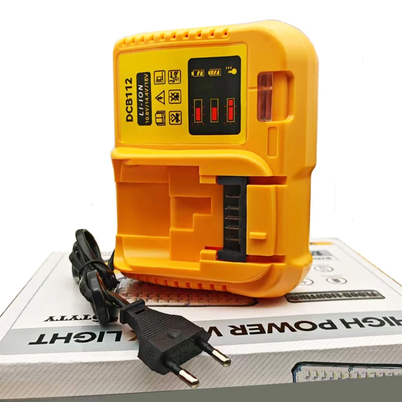 DCB112 2A Lithium Battery Charger For Dewalt 10.8V 12V 14.4V 18V 20V DCB206 DCB205 DCB204 DCB203 DCB120,DCB107 DCB115 DCB105