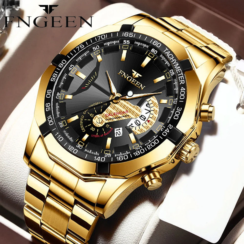 FNGEEN-Montres à quartz étanches pour hommes, montre-bracelet de sport militaire décontractée, horloge de luxe, concept de mode, cadran décoratif, date