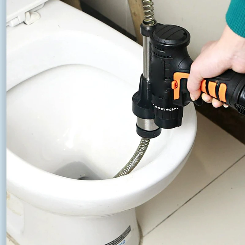 220V Home Electric Spring Type Pipe Dredge Machine Sewer Toilet Blockage Dredging Artifact Drain Clogging Cleaning Tool