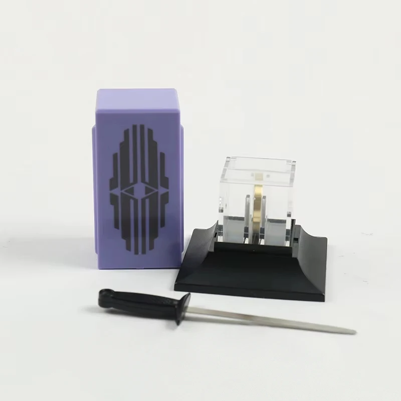 Tenyo Sword Through Ring Inside Casket (Crystal Cleaver) Magic Tricks Penetrating Sword Thru Magic Props Gimmick Accessories Toy