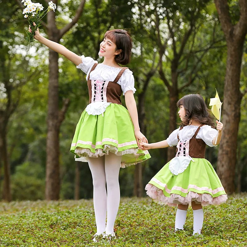 Mulheres Meninas Vestido Cerveja Festival Dirndl Blusa Traje Oktoberfest Família Vestuário Alpine Tradicional Bávaro Cosplay