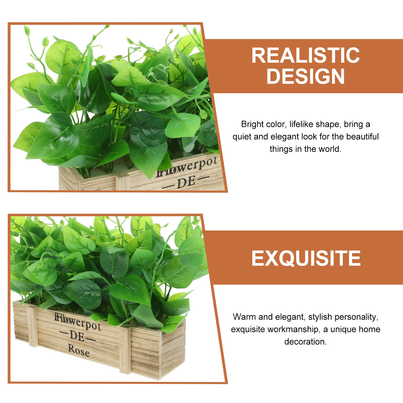 

Bright Color Lifelike Artificial Plants Bonsai Sculpture Golden Pothos Decor Realistic Potted Plant Desktop Adornment Elegant