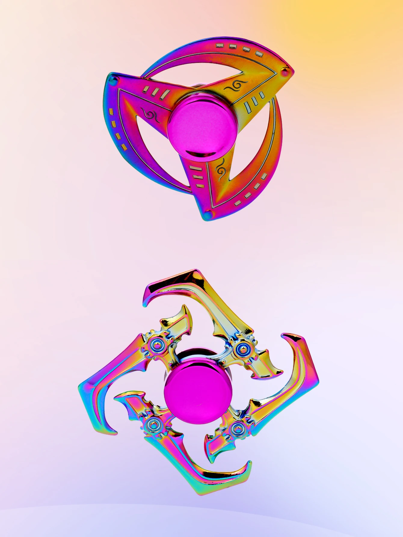 

2 шт., красочная игрушка-спиннер из цинкового сплава для офиса, снятия стресса и отдыха, развлечения на основе дизайна Bai Li Xuan Ce