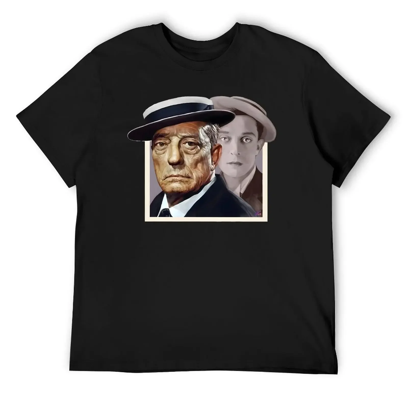 Ghosts Digital Painting of Buster Keaton by Nicolette Olivier, Single and Repeating Pattern, Choose Your Own Background T-Shirt