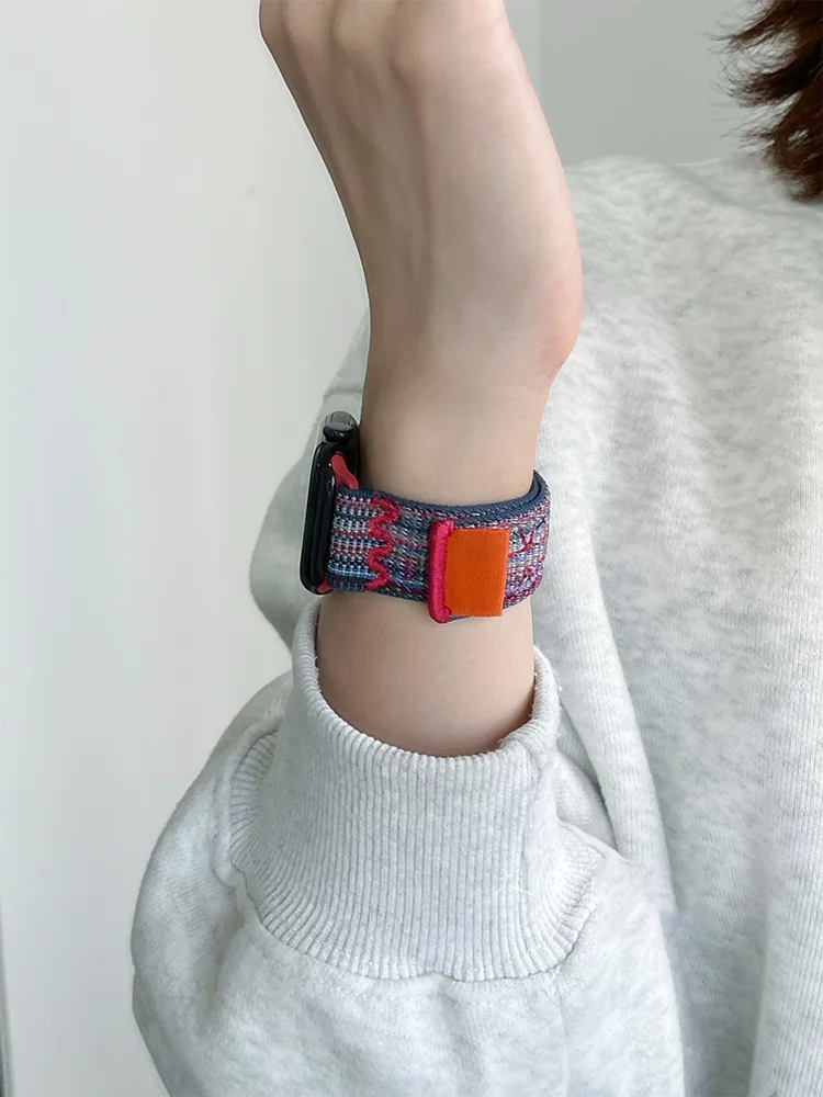 Per cinturini Apple Watch 49mm serie 11-10-9-8-7-6-5-4-SE-Ultra 2-3 cinturino a strisce 42mm 46mm 45mm 40 44mm 41mm iWatch Sport Nyon Loop