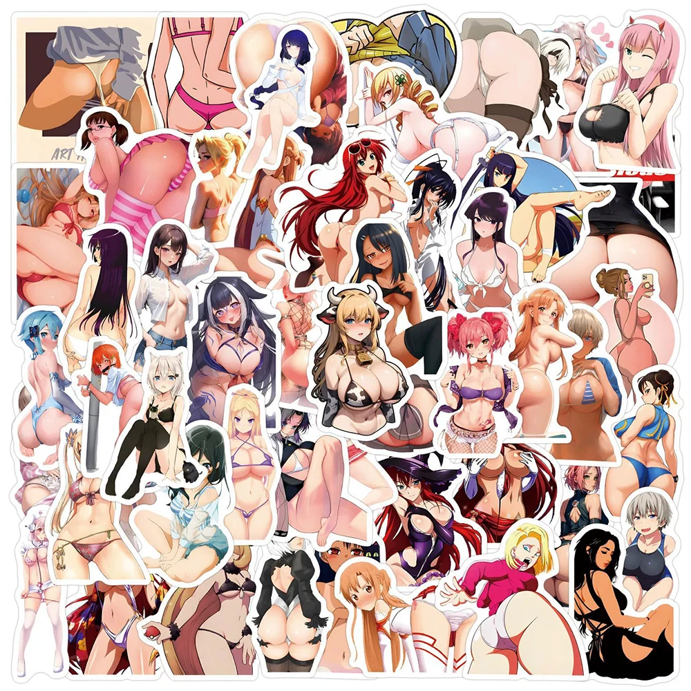 

10/30/50/110pcs Waifu Anime Sexy Girls Stickers Kawaii Decals for Skateboard Phone Suitcase Car Adult Hentai Waterproof Sticker