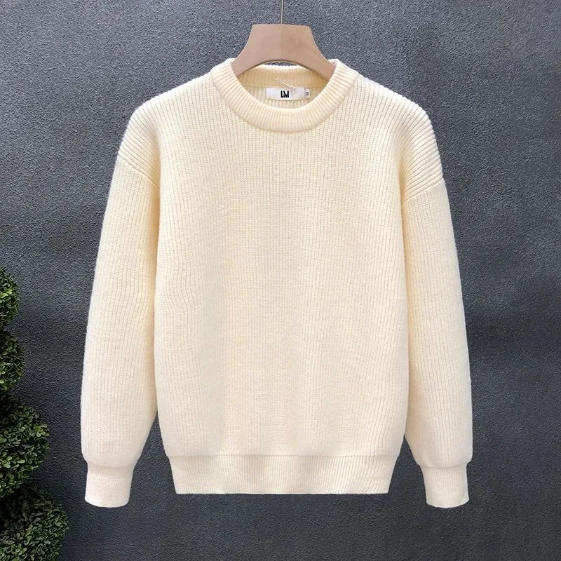 New autumn simple and atmospheric sweater men solid color inner layer knitted sweater base winter men\'s warm top