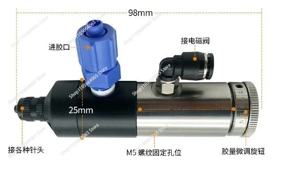 for RT100 Precision Pin-Type Anaerobic Dispensing Valve Metal Screw Glue 271 Thread for Industrial Use 1pcs