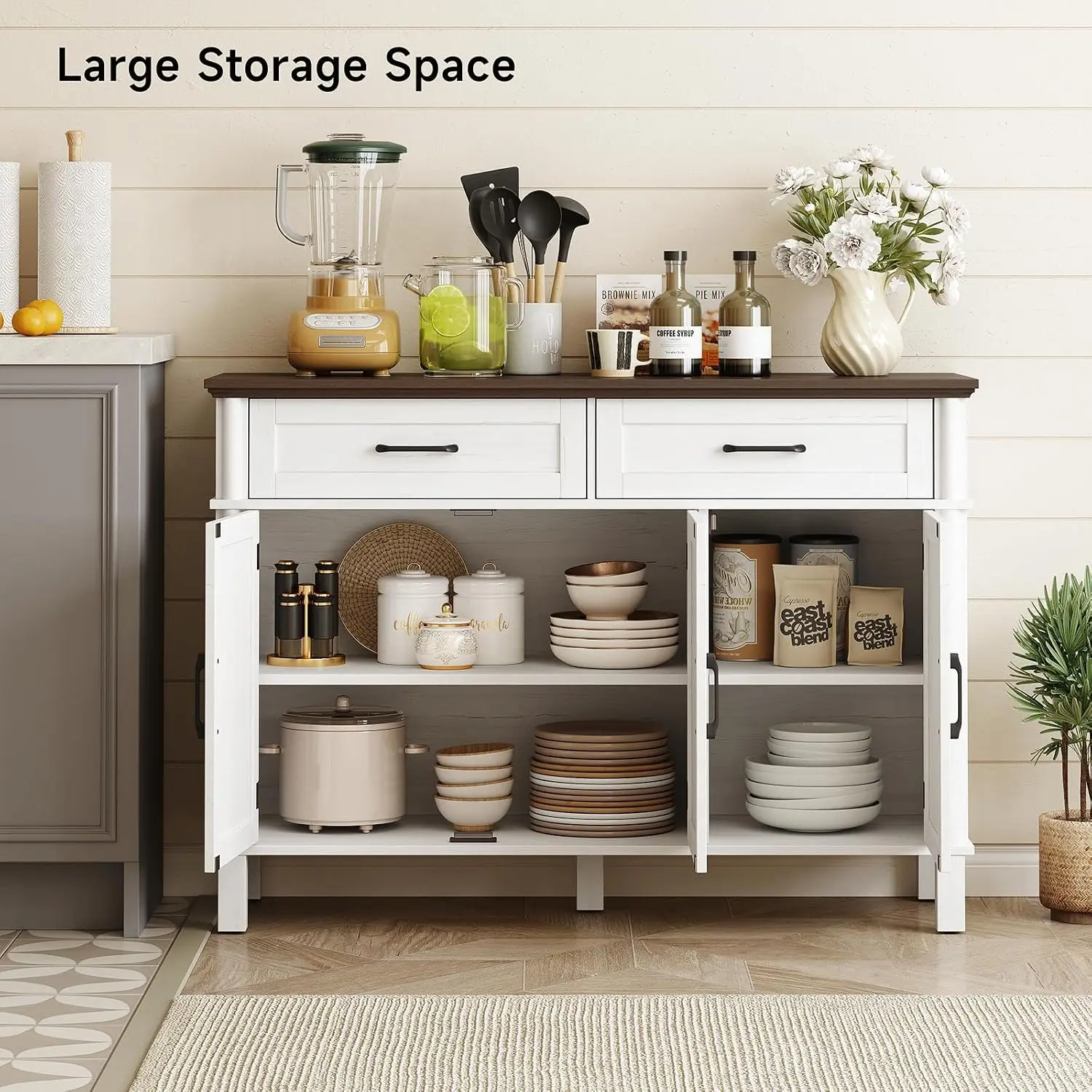 Farmhouse Buffet Storage Cabinet 8