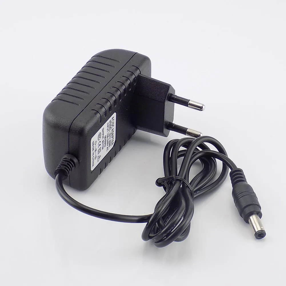 Adaptador de alimentação ac para dc 9v 2a, fonte 5.5mm x 2.5mm, conversor de tomada eua e ue, carregador 2000ma, luz de tira led, câmera cctv 100v-240v l19