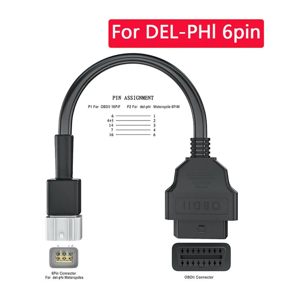 Durable ABS OBD2 Diagnostic Adapter 6 Pin to 16 Pin Plug And Play Diagnostic Cable Universal OBD2 Connector Auto Shop