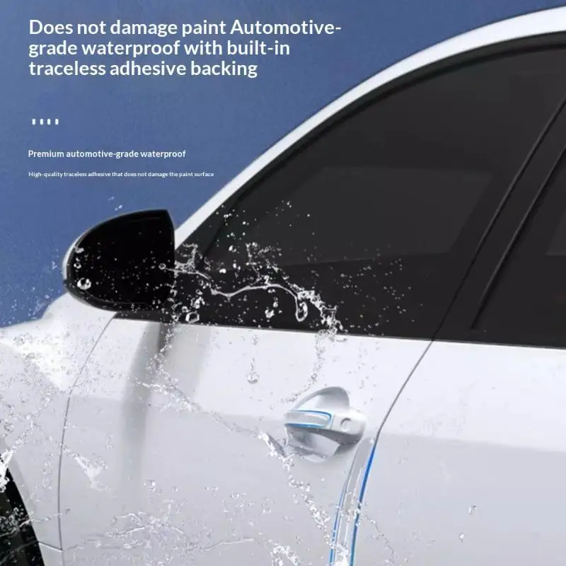 4pcs Scuff Plate BarRearview Mirror Anti-collision Protector Sticker Car Door Edge Transparent Anti Scratch Protection Strips
