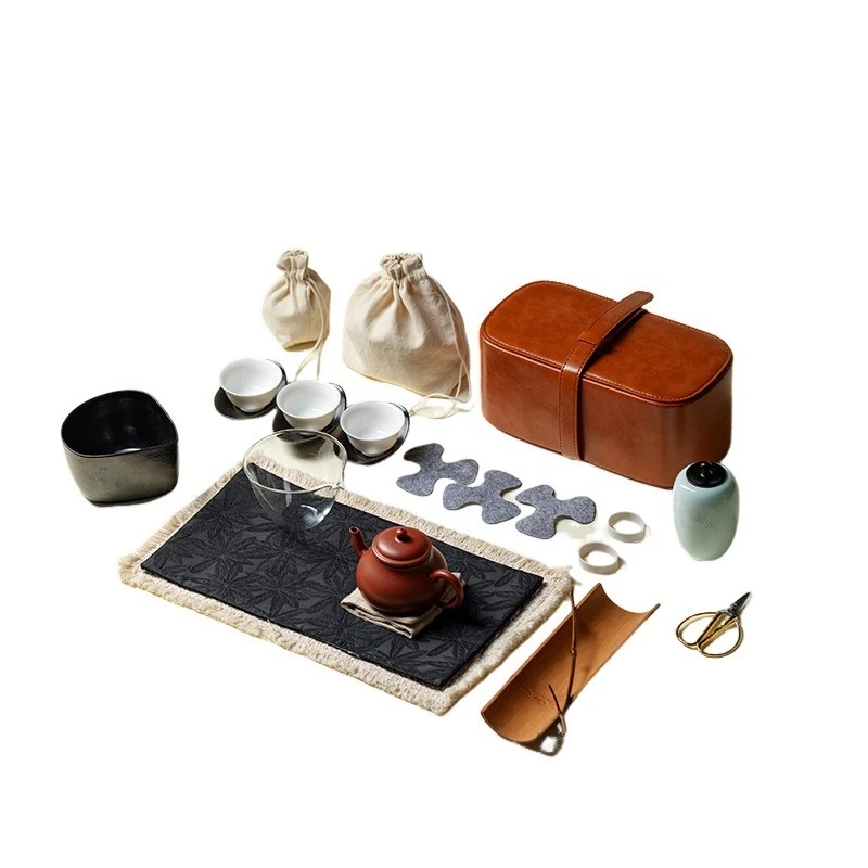 Tang and Song Japanese Style Complete Tea Set One Pot Three Cups Outdoor Car Kung Fu Tea Set Set