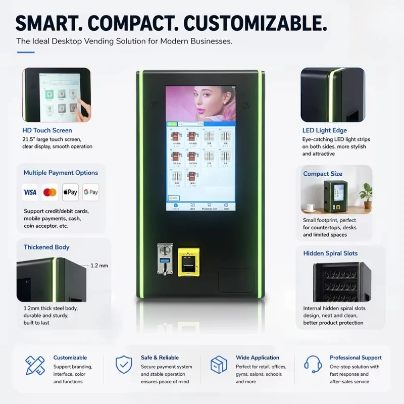 Mini Wall-Mounted Vending Machine for Condom Tampon Tissue Daily Necessities Age Recognition Scanner Compact Self-Service