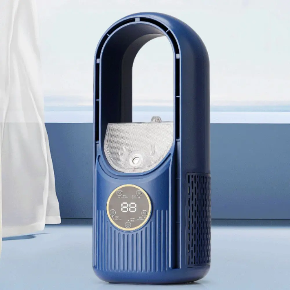 6 Speed Portable Air Cooler Bladeless Design Humidifying Function USB Fan Silent Timer Compact Lightweight Silent Spray Fan