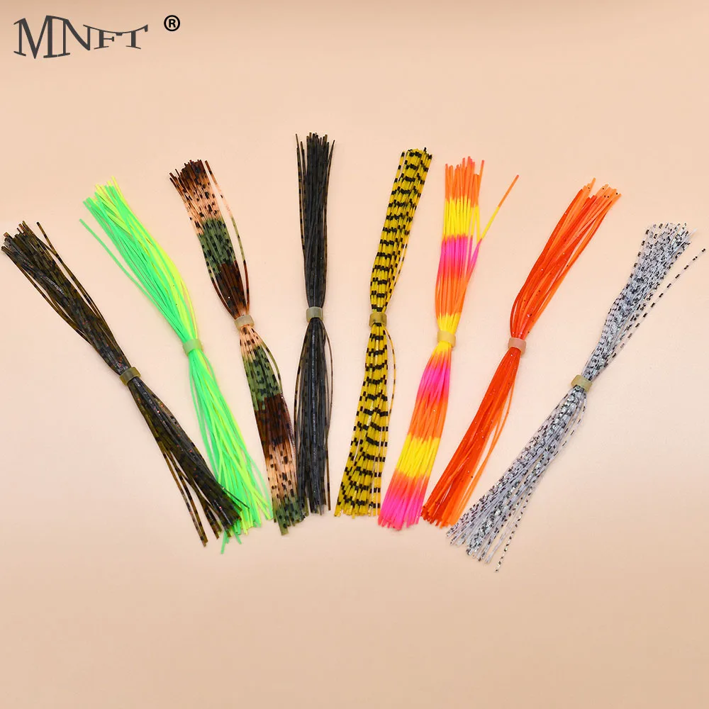 MNFT 8 Bundles 5.11inch Silicone Skirts Fishing Accessories DIY Spinner Baits Rubber Jig Lures Fishing Tying Material