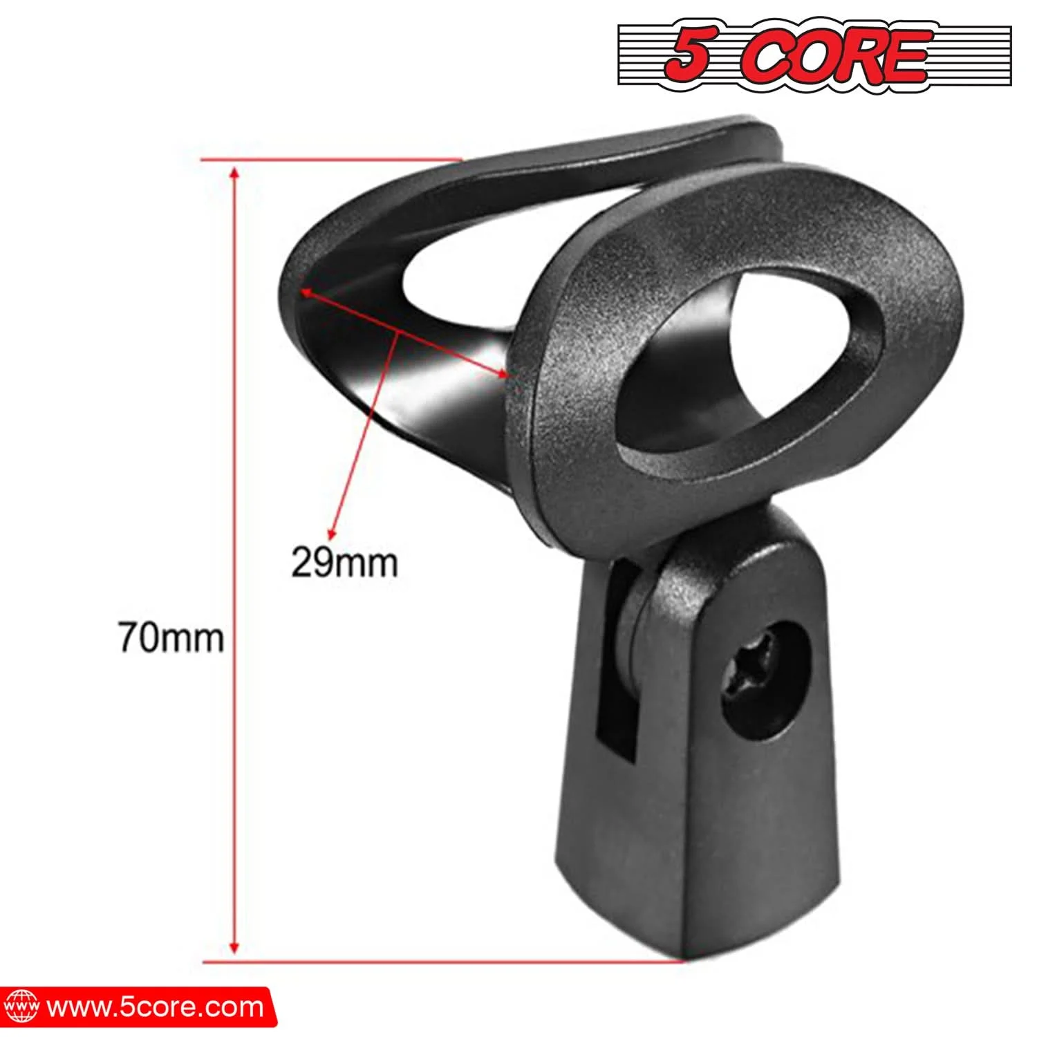 5 Core Microphone Clip Holder 4 Pieces with Screw Adapters 5/8 to 3/8 Inch MC-03 4PCS