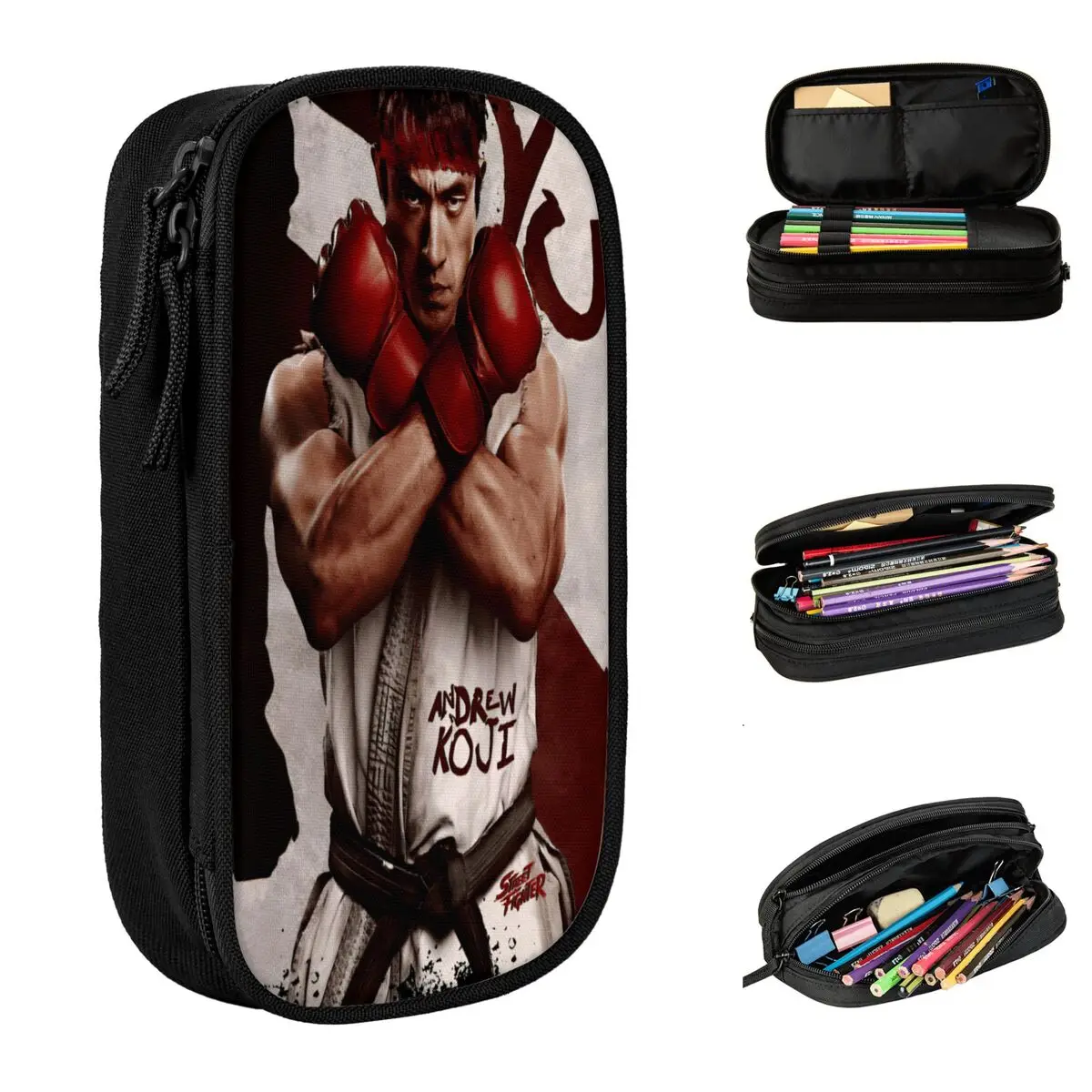 Streets Fighters Movie 2026 Pencil Cases Pencilcases Pen for Girls Boys Large Storage Bags Students School Zipper Stationery